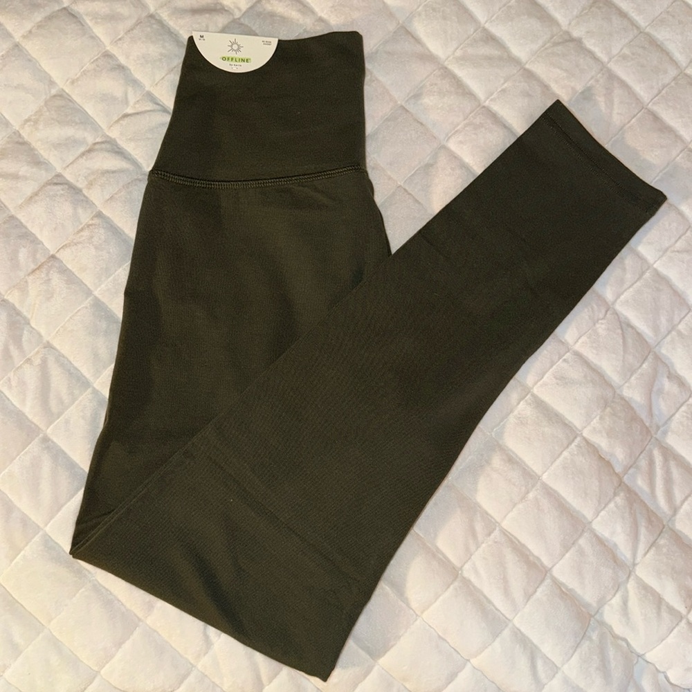 OFFLINE by Aerie OG Army Green Leggings NWT